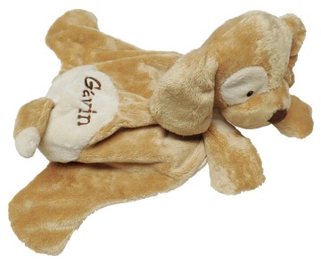 GUND Huggybuddy Tan Spunky with Block Lettering on Fur